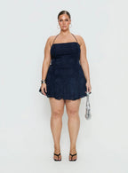 Delamere Mini Dress Navy Burnout Curve