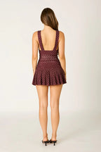 Polka Dot Mesh Mini Dress