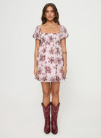 Let's Dance Mini Dress Cream Floral
