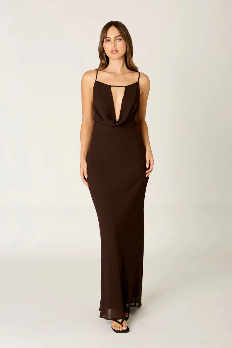 Draped Column Maxi Dress