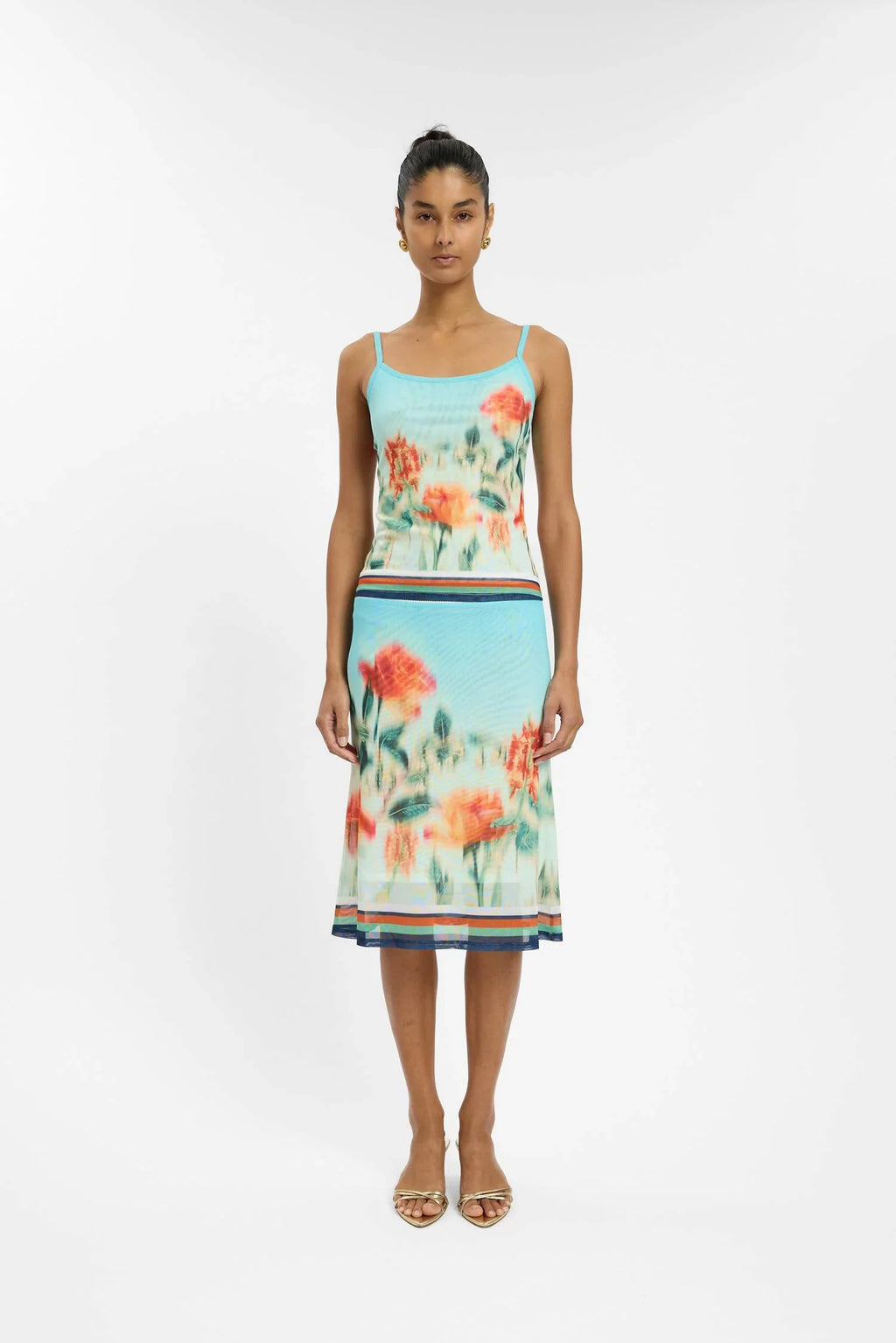 Midi Skirt | Mesh Baby Blue