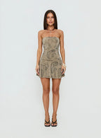 Nakamia Strapless Mini Dress Paisley