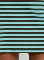 Rydar Scoop Mini Dress Blue / Chocolate Stripe