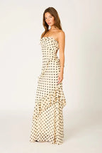 Polka Dot Cascade Maxi Dress