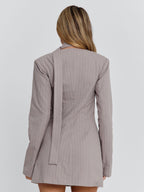 REHNEE BLAZER GREY PINSTRIPE