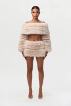 Faux Fur Pelted Mini Skirt