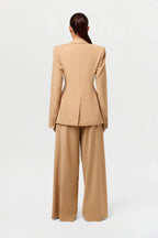 Suiting Pleated Wide-Leg Pant