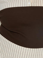 Belva Long Sleeve Corset Shirt Mini Dress Brown Stripe Curve
