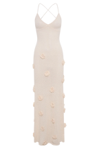 Suki Knit Maxi Dress With Flowers - Nude