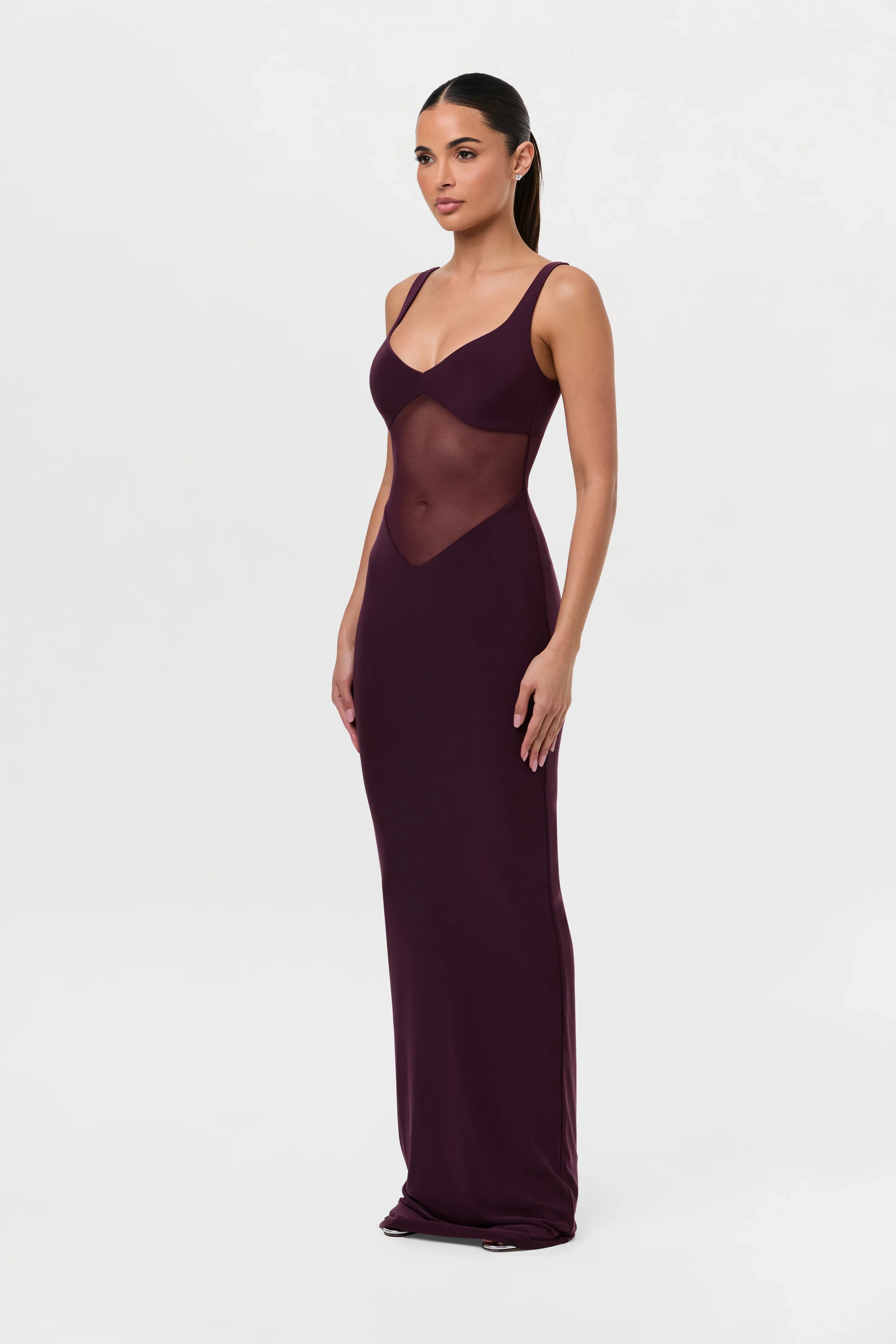 Hourglass Mesh Contrast Dress