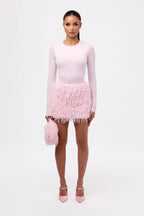 Faux Feather Mini Handbag