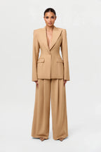 Suiting Pleated Wide-Leg Pant