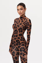 Naked Print Mock Neck Top