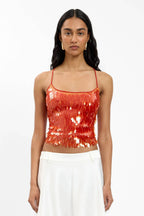 Backless Top | Burnt Orange Sequin