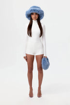 Faux Feather Mini Handbag
