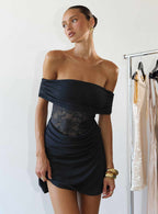 Gwendolen Off Shoulder Mini Dress Navy