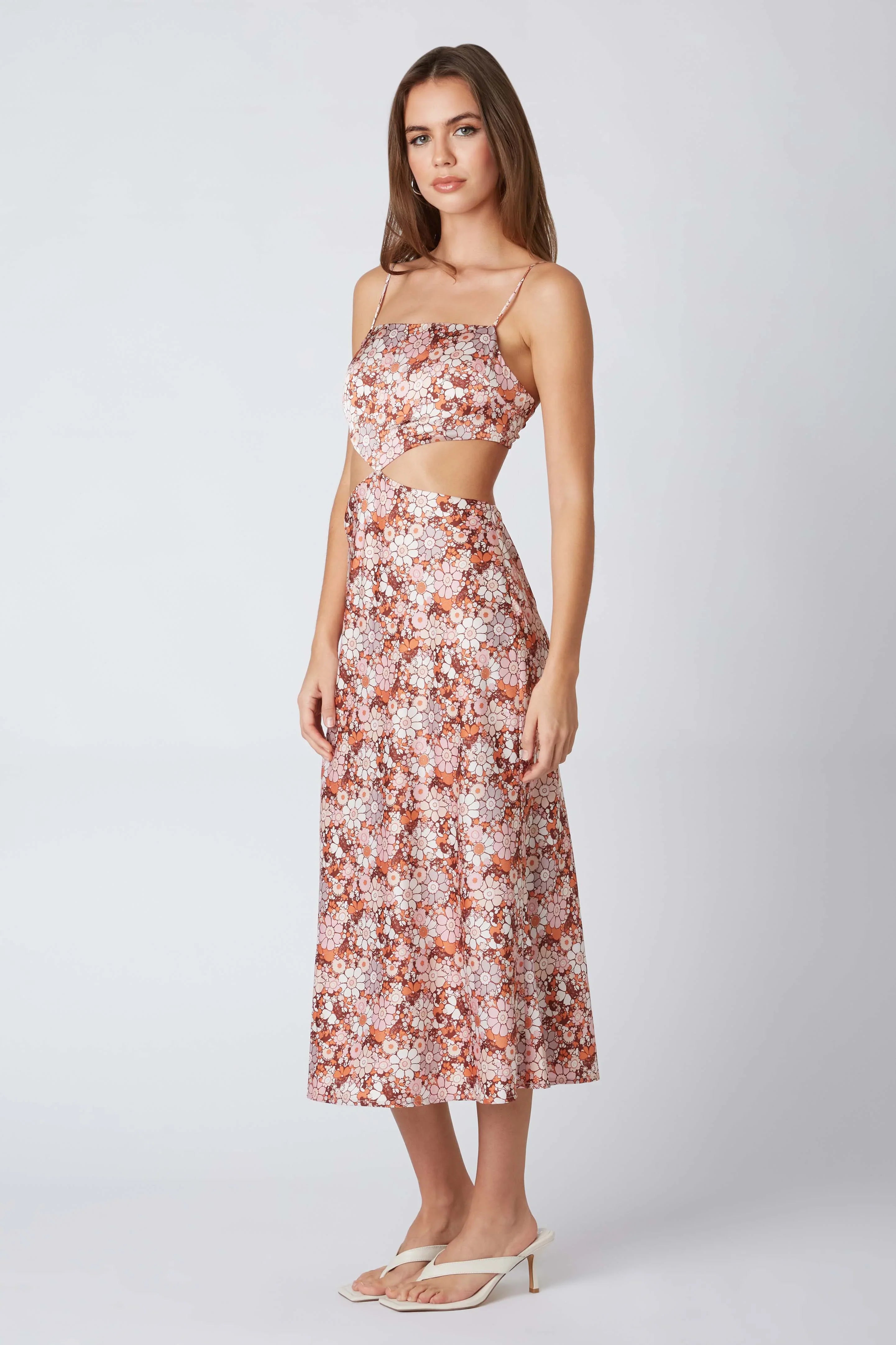 Retro Cut Out Midi Dress