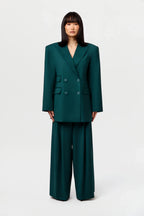 Suiting Pleated Wide-Leg Pant