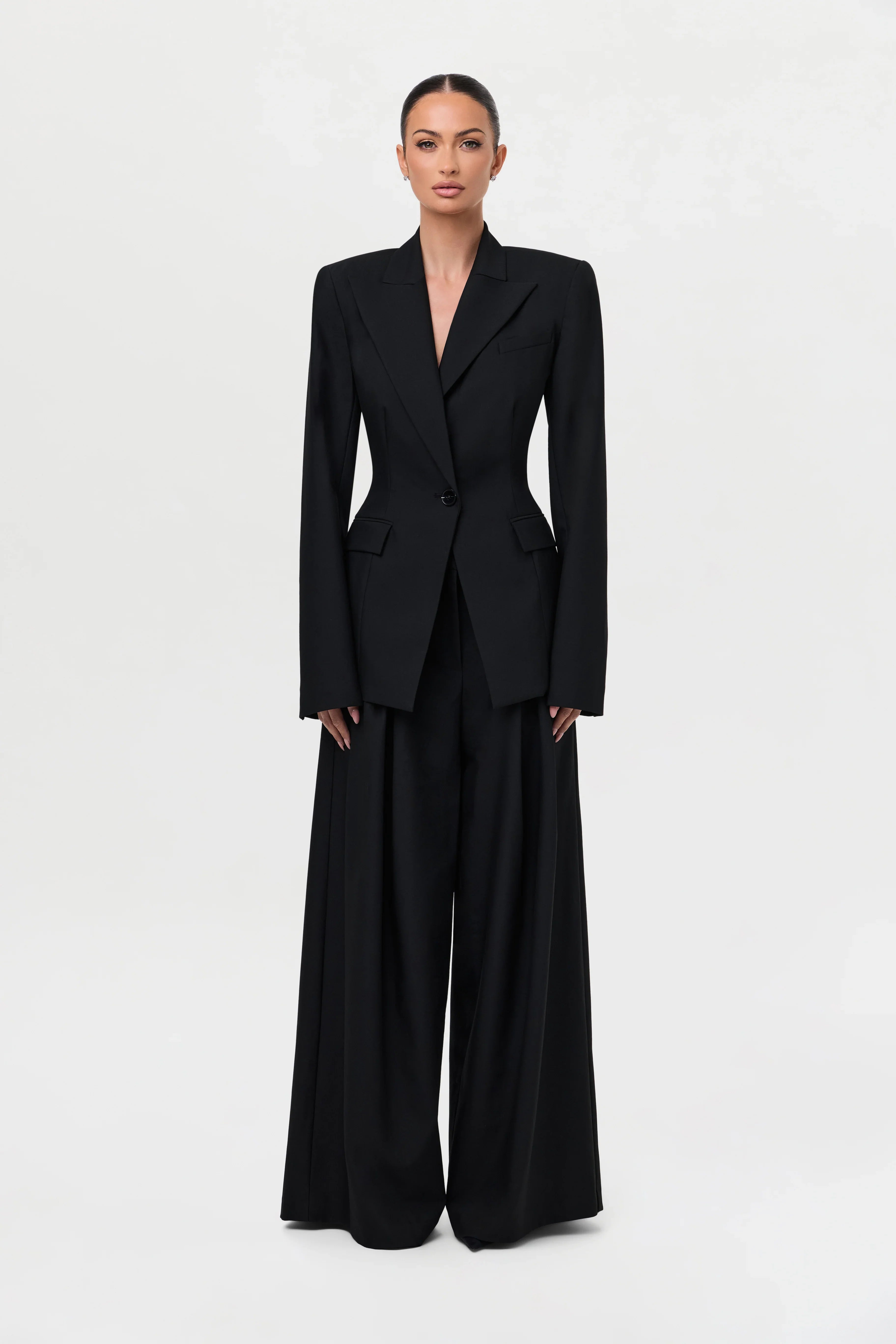 Suiting Pleated Wide-Leg Pant