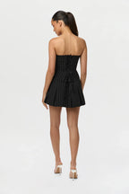 Pinstripe Suiting Pleated Mini Skirt