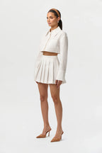 Shirting Button Up Crop Top