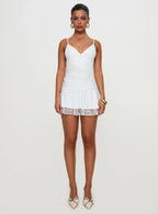 Love Is Alive Lace Mini Dress White
