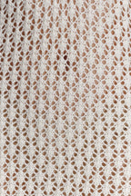 Kayleigh Crochet Fishtail Flare Sleeve Maxi Dress - White