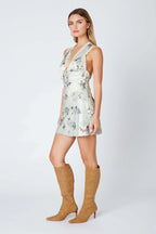 Floral Satin Mini Dress