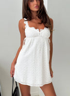 Serabella Anglaise Mini Dress White