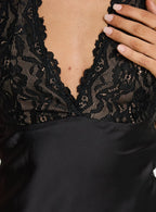 Nataliana Lace Halter Mini Dress Black