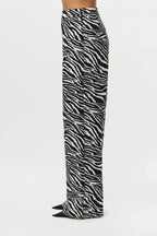 Suiting Zebra Jacquard Wide-Leg Pant