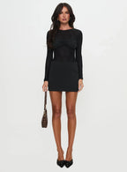 Perissa Long Sleeve Mini Dress Black