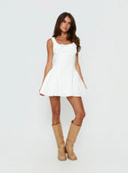 Rozalea Ruched Mini Dress White