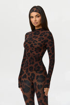 Naked Print Mock Neck Top