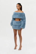 Faux Fur Off-Shoulder Pelted Top