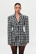 Tweed Houndstooth Mini Skirt