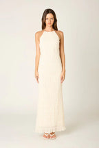 Pleated Halter Maxi Dress