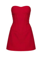 Kameila Strapless Mini Dress Red