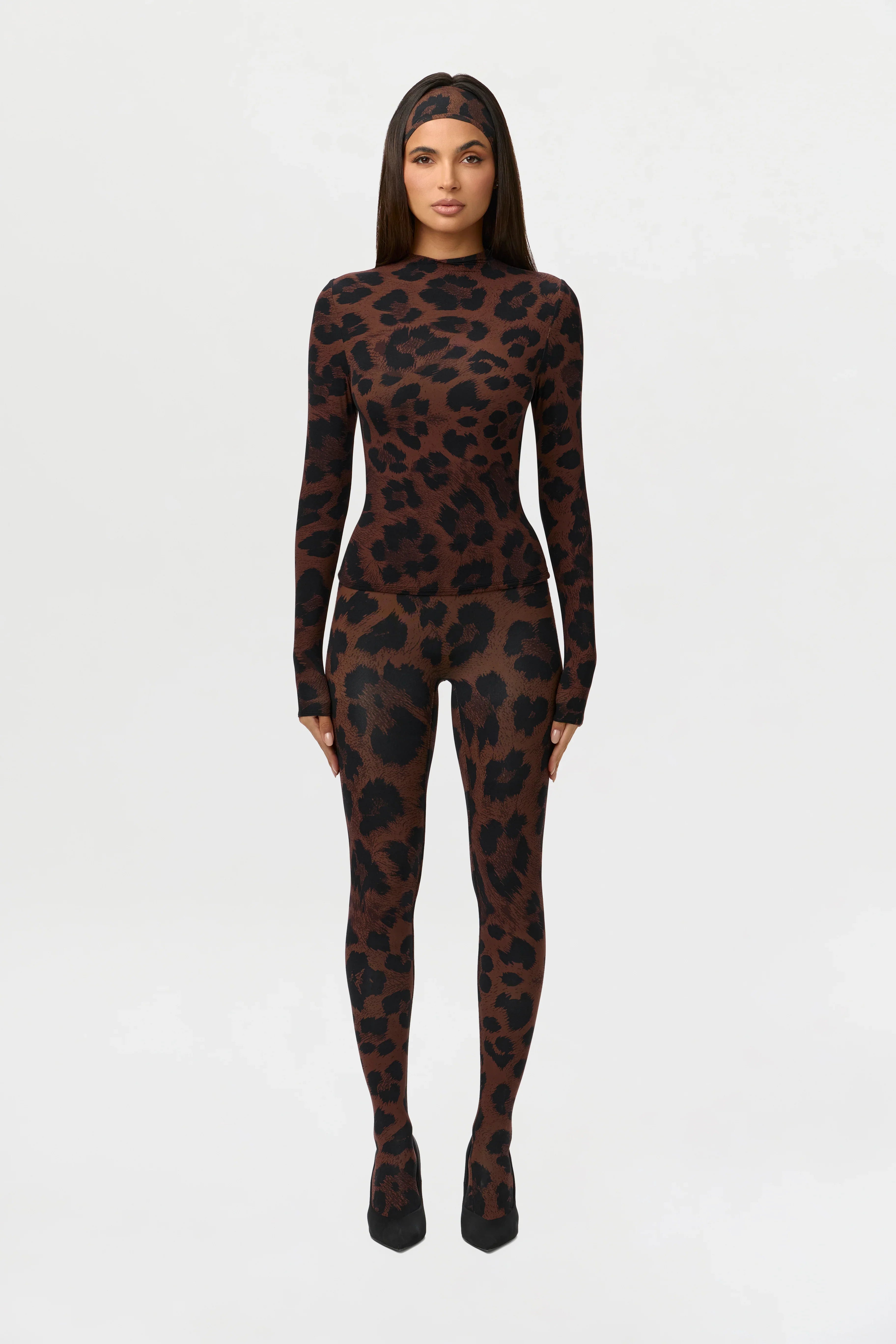 Naked Print Mock Neck Top