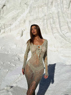 DIXIE MAXI DRESS GREEN OMBRE