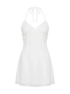 Angel Antics Halter Mini Dress White