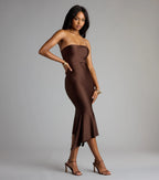 Effortless Flirt Tube Ruffled Midi Dress