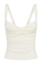 Hailey Slinky Long Line Sweetheart Top - Ivory
