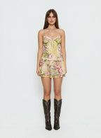 Starsigns Lace V Neck Mini Dress Animal Splice