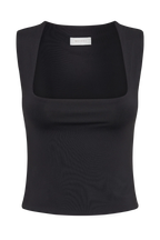 Linley Recycled Nylon Long Line Top - Black