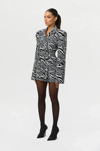 Suiting Zebra Jacquard Mini Skirt