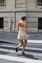 Shift Mini Dress | Sheer Jacquard