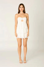 Chiffon Strapless Mini Dress