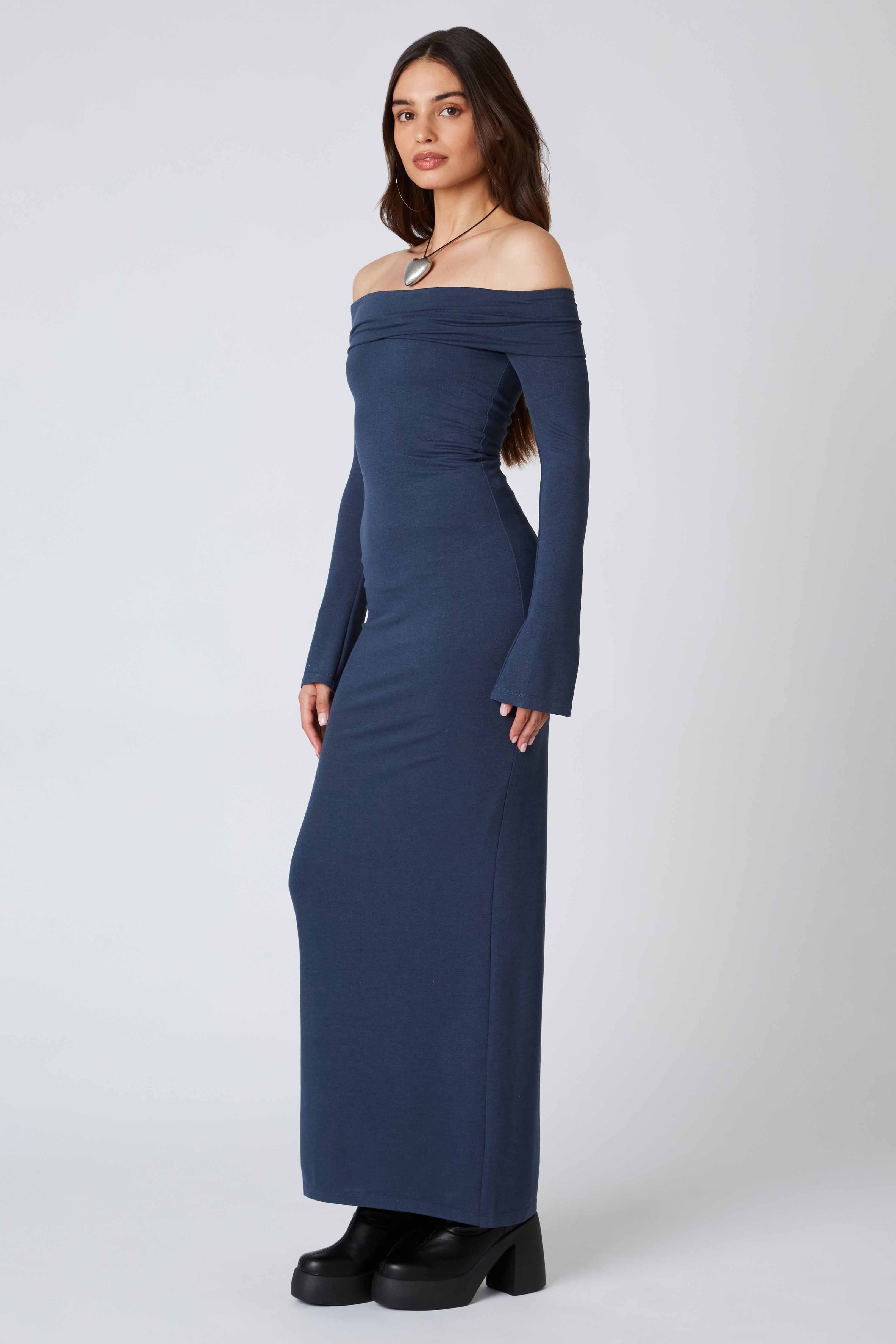 Long Sleeve Off the Shoulder Maxi Dress