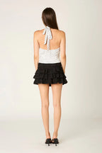 Tiered Ruffle Mini Skirt